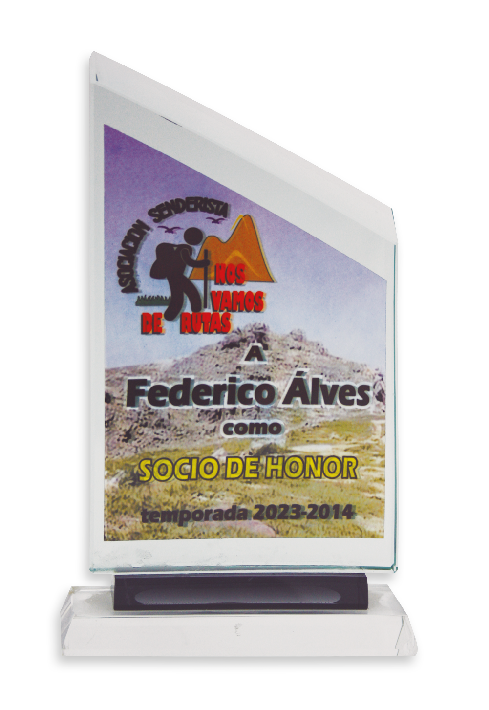 placas conmemorativas placas conmemorativas P-07 Cristal + Aluminio