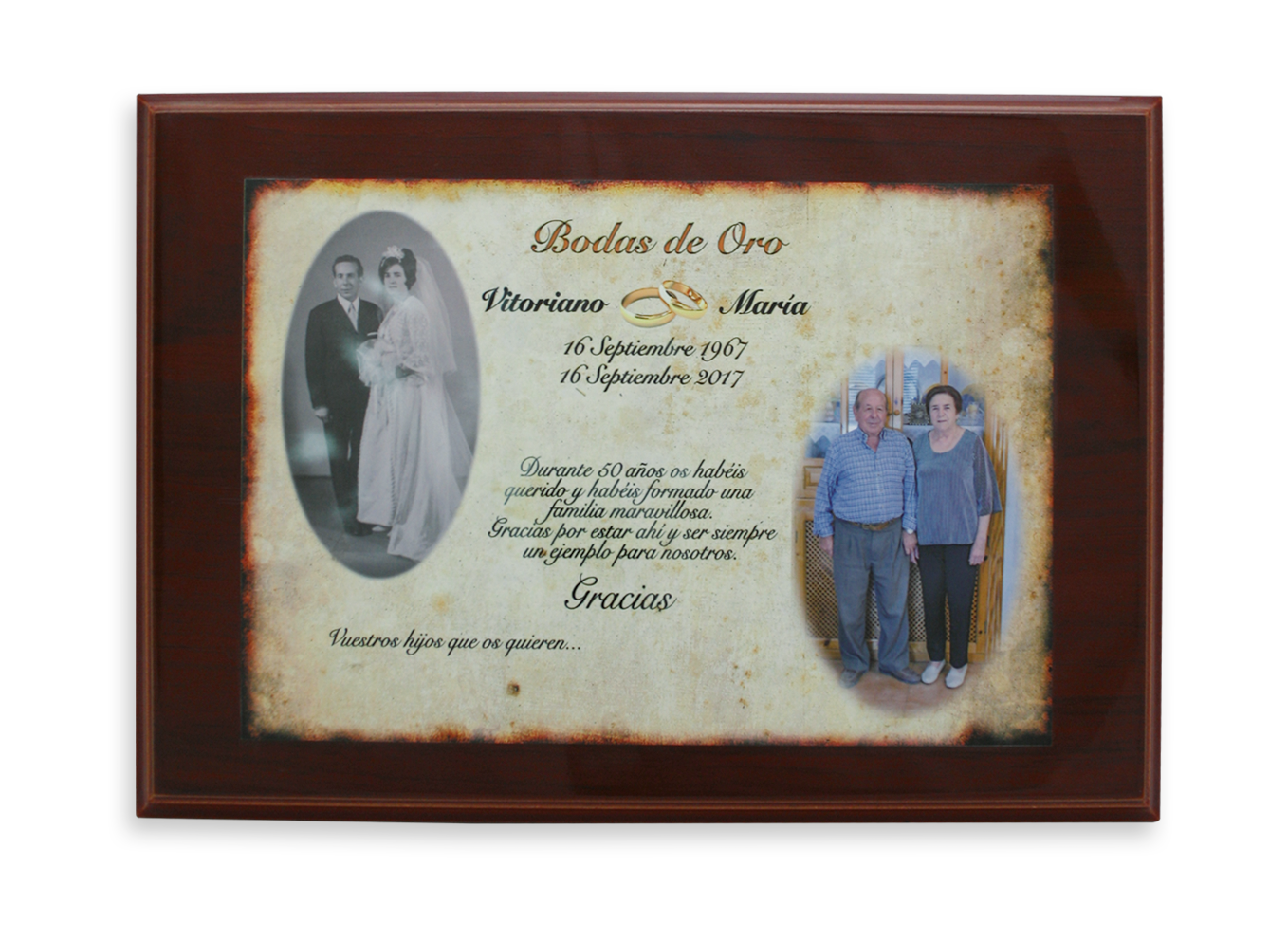 placas conmemorativas aniversarios P-113 Aluminio