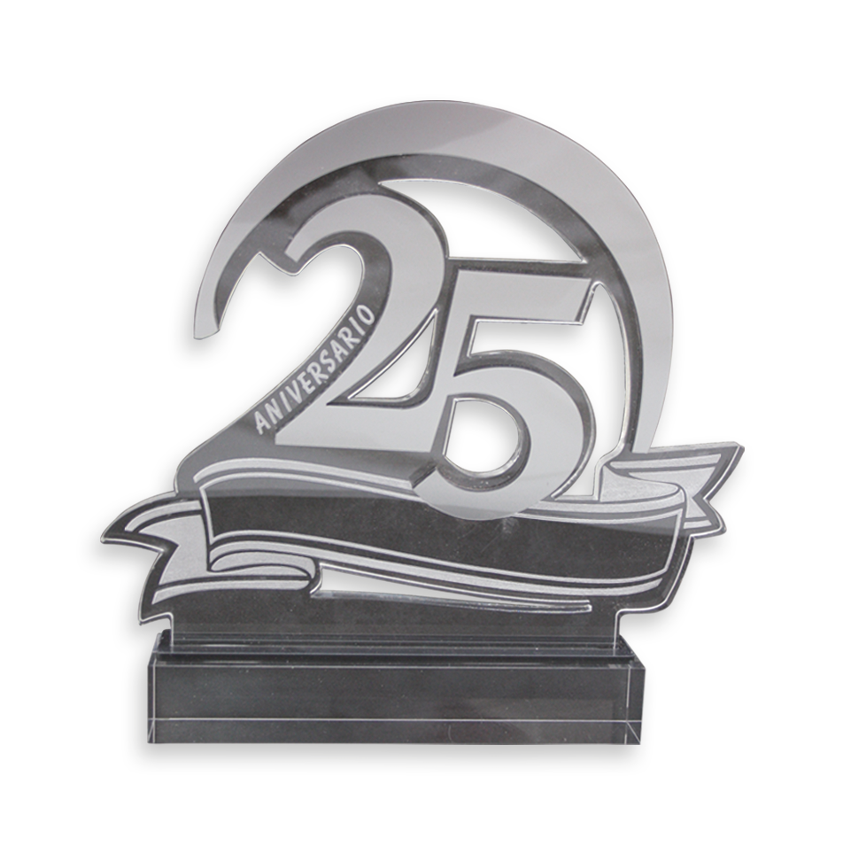 placas conmemorativas aniversarios P-128 Metacrilato